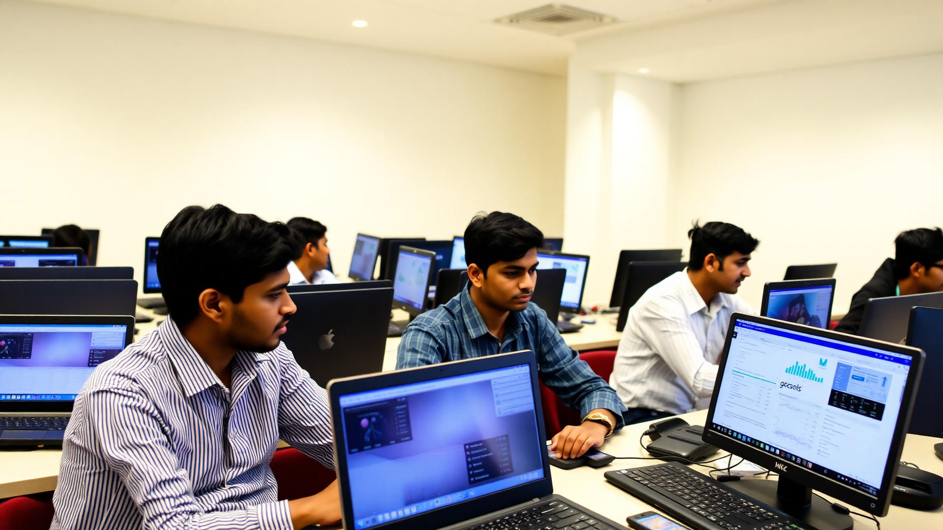 PGDM students working on analytics dashboards in the ICBM-SBE lab