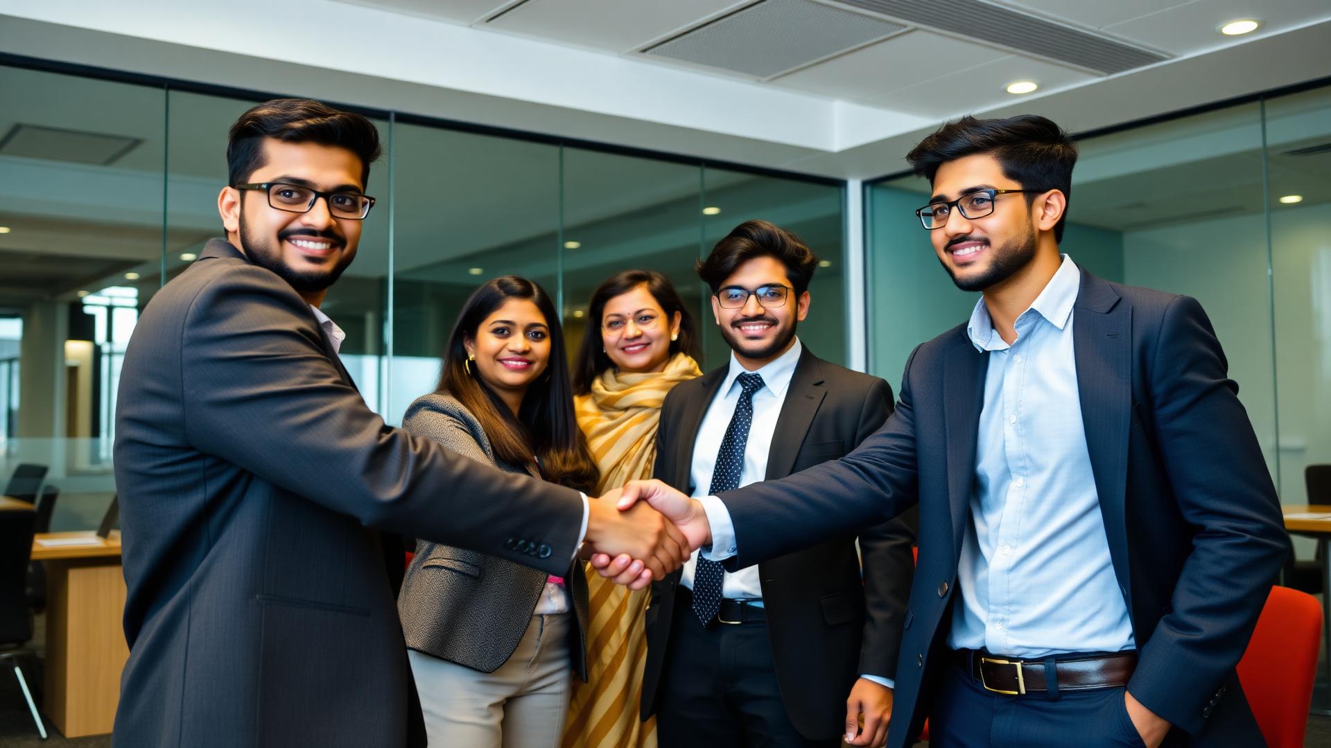 A student in a placement interview with recruiters on campus