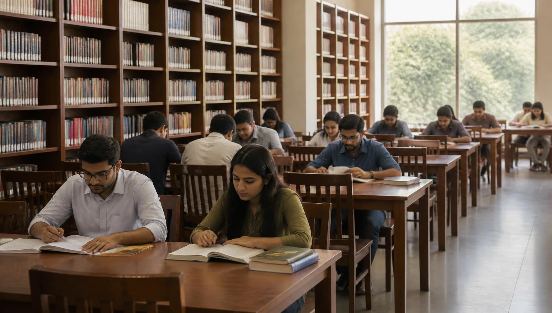 Students reading in the ICBM-SBE library hall